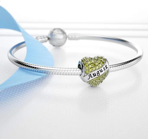 Miniatura 2 de Abalorio Dalaran de plata de ley 925 con forma de corazón, para brazalete, feliz cumpleaños, para mujer