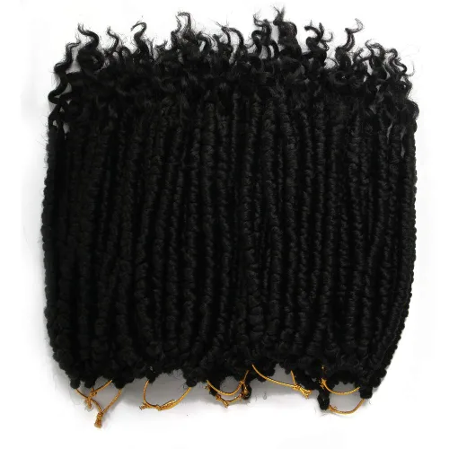 Miniatura 2 de ROSESSEA Cabello de ganchillo negro de 12 pulgadas para mujeres negras, 8 paquetes de trenzas de ganchillo, trenzas de ganchillo rizado con resorte