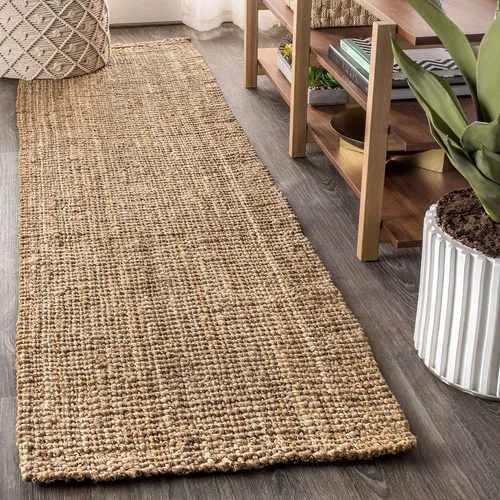 Miniatura 16 de Eyely FRN102C-2 - Alfombra de pasillo de fibra natural tejida a mano de yute grueso para interiores, bohemia; rústica; vintage, dormitorio, cocina