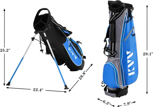 Miniatura 3 de KVV Bolsa de soporte de golf junior, bolsa de soporte de golf ligera para niños de 4-6/7-9/10-12 años