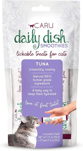 Miniatura 14 de Caru - Batidos diarios para platos - Golosinas de atún para gatos o alimentos para mascotas - Tubos de 0.5 onzas - 4 tubos por paquete - Paquete