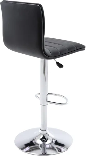 Miniatura 8 de Vogue Furniture Direct Taburetes de bar de piel sintética, modernos taburetes giratorios cuadrados ajustables con respaldo, sillas de barra