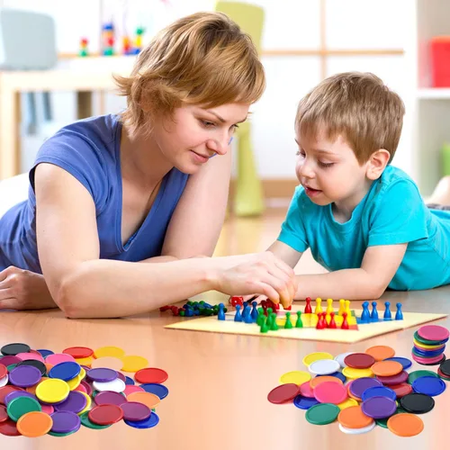 Miniatura 7 de Coopay 300 unidades de 10 colores de plástico para contadores de aprendizaje, discos de conteo de fichas de bingo para práctica de matemáticas