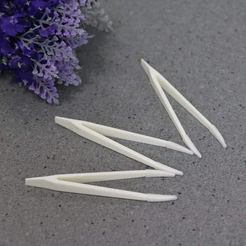 Miniatura 3 de MosBug 12Pcs 3.150 in Pinzas de lentes de contacto maquillaje herramienta (blanco)