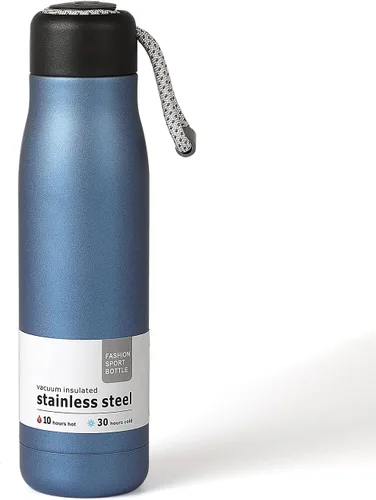 Miniatura 17 de Botella de agua pequeña de 12 onzas, botella de agua aislada Dusgut, de acero inoxidable, con tapa portátil de boca ancha, azul Fuerza Aérea Azul