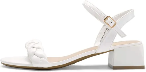 Miniatura 32 de DREAM PAIRS Zapatos de tacón bajo para mujer con correa de tobillo y puntera abierta trenzada, tacón grueso, sandalias de tacón grueso para fiestas