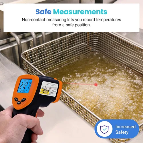 Miniatura 8 de Etekcity Termómetro infrarrojo láser pistola de temperatura 774, termómetro para carne, alimentos, caramelos y horno para accesorios de plancha