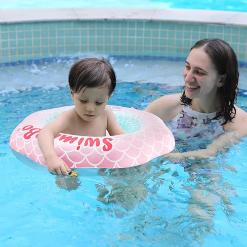 Miniatura 4 de Anillo de natación para bebé, asiento de natación con respaldo para niños de 6 meses a 3 años Azul profundo