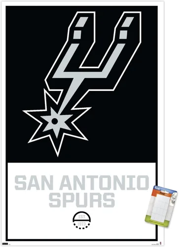 Miniatura 16 de Trends International NBA San Antonio Spurs - Póster de pared con logotipo 21, 22.375 x 34 pulgadas, paquete de póster y montaje prémium Paquete