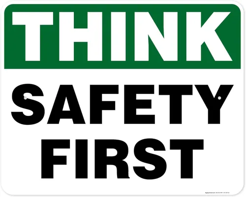 Miniatura 15 de Think Safety First Sign, 24 x 30 pulgadas, HDPE de 55 mil de grosor (polietileno de alta densidad), fabricado en Estados Unidos por My Sign Center