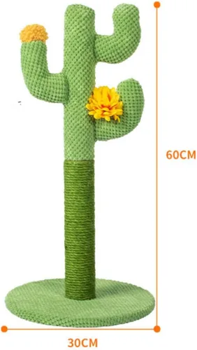 Miniatura 4 de Poste rascador para gatos estilo cactus mexicano, rascador de cactus de 23 pulgadas de alto con cuerda de sisal natural, poste rascador vertical