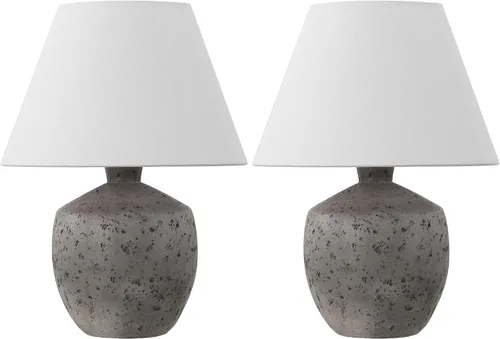 Miniatura 8 de JONATHAN Y JYL5606A-SET2 Myron 18" lámpara de mesa minimalista escandinava de efecto hormigón, resina/hierro LED para recámara, sala, oficina