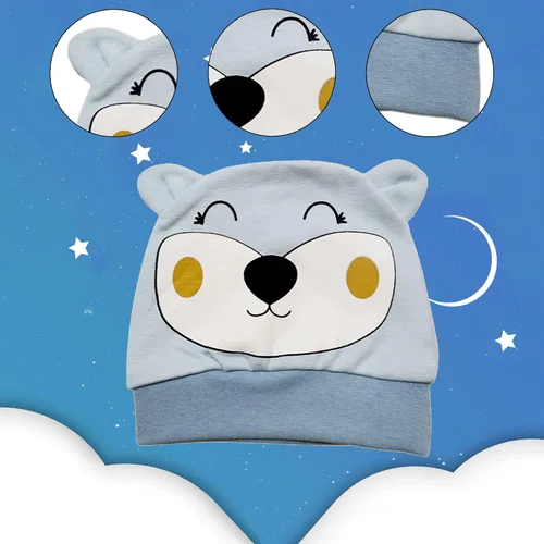 Miniatura 2 de minitoy bebbe Gorro de bebé 100 % algodón recién nacido de 0 a 12 meses con forma de oso Gorras de bebé niño y niña, gorro de bebé impreso