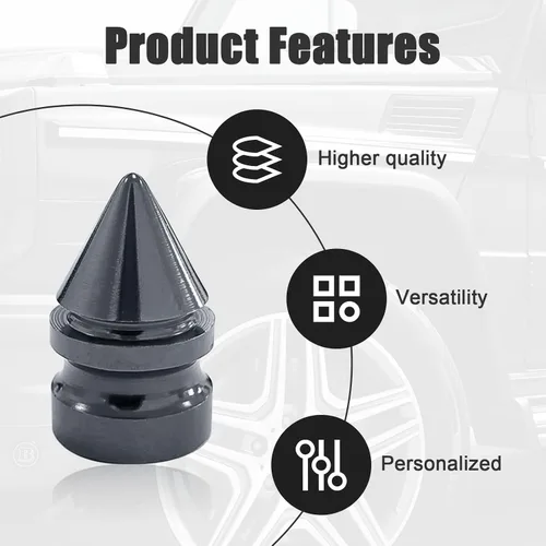 Miniatura 3 de Ziciner 4 piezas de tapas de válvula de neumático para automóvil, accesorios de aleación de aluminio con espigas para neumáticos, cubiertas