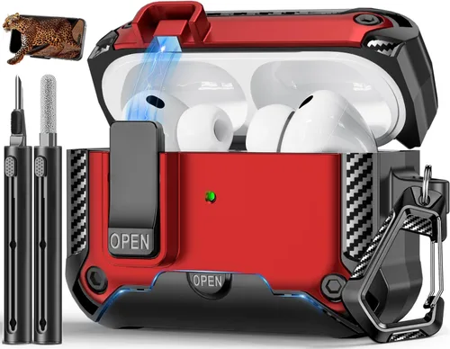 Miniatura 52 de Funda para AirPods Pro de 2 generación con soporte para teléfono, diseño de interruptor automático de protección completa contra caídas con kit