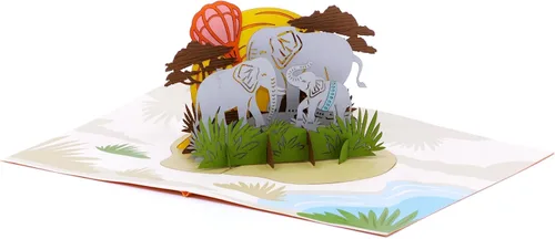 Jungle Animals - Tarjeta de felicitación 3D desplegable para todas las ocasiones, amor, cumpleaños, Navidad, buena suerte, día del padre, día de la