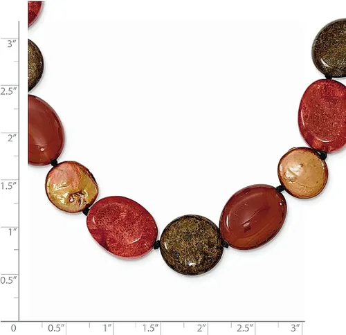 Miniatura 5 de Collar de plata de ley 925 con diseño de ojo de tigrecornalina coral reconsaintperlas cultivadas en agua dulce dije de piedra natural concha madera
