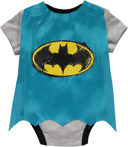 Miniatura 2 de DC Comics Body de Batman para bebés y niños con capa desmontable, Amarillo