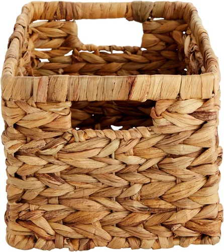 Miniatura 7 de Juvale Cesta rectangular pequeña de mimbre, cesta de jacinto de agua tejida a mano, se adapta a estantes de almacenamiento estándar, paquete de 2