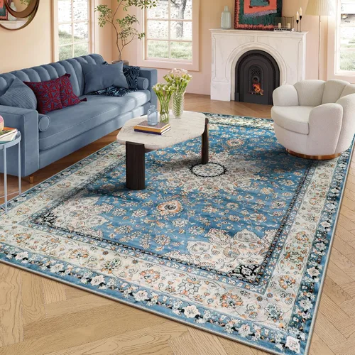 Miniatura 101 de Lahome Alfombra tribal bohemia de 2 x 3 pies, alfombra verde pequeña para entrada, suave, antideslizante, lavable, alfombra de baño bohemia de pelo