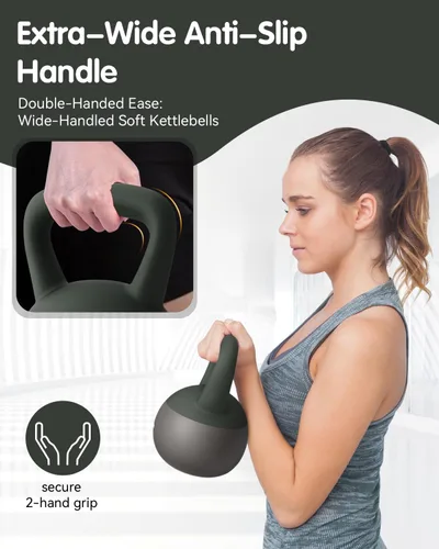 Miniatura 4 de Soft Kettlebell - Cushioned Impact-Resistant Base and Anti-Slip, Kettle bell Anti-Slip Grip Weight for Home Workouts, Safe Strength Training