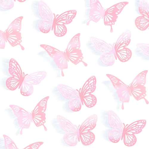 Miniatura 14 de Decoraciones de Mariposas Negras de Halloween para Pared, 48 Piezas 2 Estilos 3 Tamaños Pegatinas de Mariposas para Decoración Superior de Pasteles