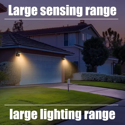 Miniatura 4 de Luz exterior con sensor de movimiento, luces LED de seguridad de 650 lm para exteriores, impermeables, con cabezal ajustable de 270°, iluminación