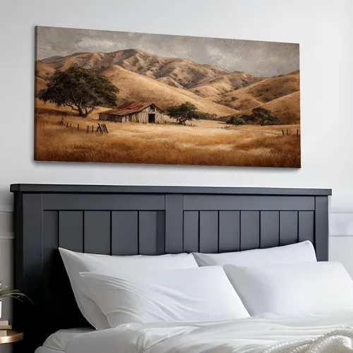 Miniatura 3 de 30"x 60" Canvas Wall Art Rustic Farmhouse Vintage Barn Country Field Landscape Rolling Hills Framed Pictures Painting Print Large Wall Art for