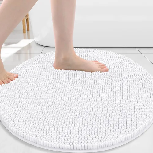 Miniatura 13 de Arotive Alfombras de baño de felpilla extrasuaves y absorbentes, de 24 x 16 pulgadas, lavables a máquina, parte trasera de goma antideslizante