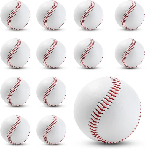 Miniatura 11 de Rarapop Blank Standard Baseball Balls, Official Size 9 Inch Leather Covered Practice Baseball Training Ball for League Play, Pitching, Hitting