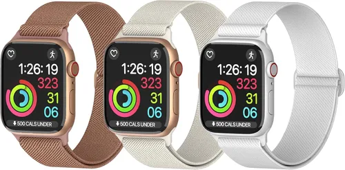 Miniatura 13 de Correas de nailon para Apple Watch unisex – iWatch 1/2/3/4/5/6/7/8/9/SE/Ultra 2 correas para 1.496 in/1.575 in/1.614 in/1.654 in/1.732 in/1.772