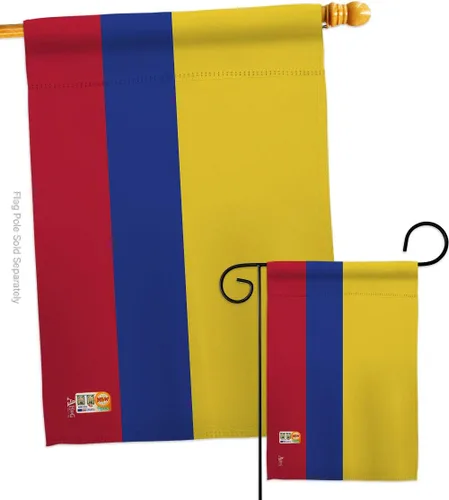 Americana Home & Garden S140055-BO Colombia Banderas del Mundo Nacionalidad Impresiones Decorativas Vertical Casa 28" X 40" Jardín 13" X 18.5"