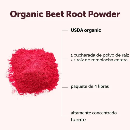 Miniatura 3 de Micro Ingredients Jugo de raíz de remolacha orgánica en polvo, 2 libras, nitratos naturales, sin OMG y los mejores súper alimentos