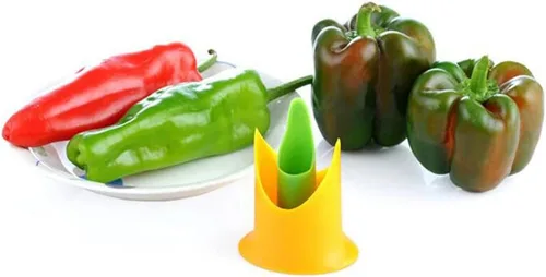 Miniatura 4 de Removedor de núcleo de semillas de pimienta, juego de descorazonadores de frutas y verduras de 2/4, herramienta para quitar descorazonadores de 2