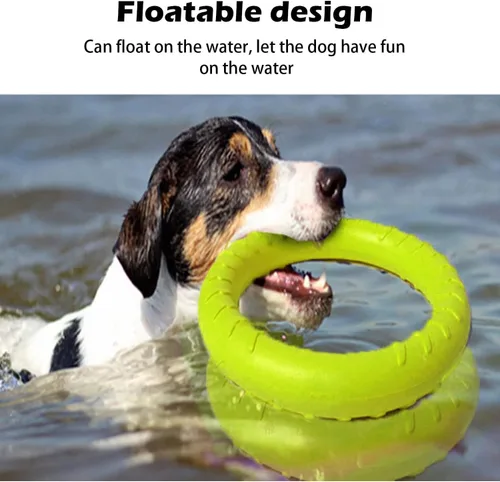 Miniatura 5 de Disco Volador Flotante Duradero Indestructible para Perros Grandes, Juguetes de Anillo para Masticadores, Piscina, Natación, Lanzamiento, Atrapar