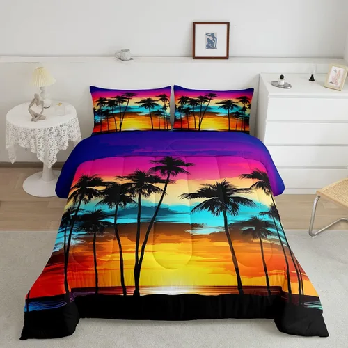 Miniatura 37 de Erosebridal Blue Ocean - Juego de edredón tamaño individual Juego de ropa de cama de ballena delfín y tortuga marina para niños y niñas, juego
