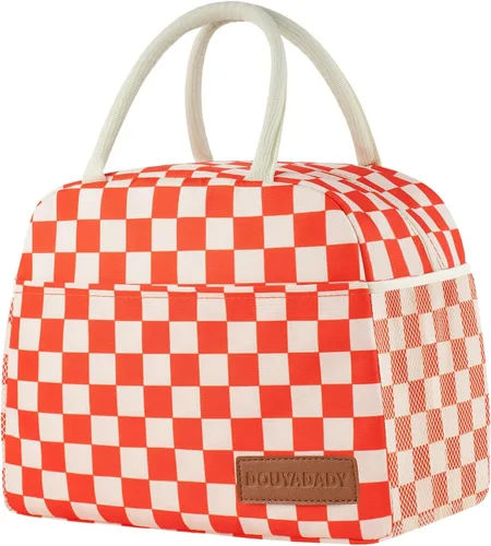 Miniatura 42 de douyadady Bolsa de almuerzo para mujeres/hombres, fiambrera mujeres/hombres (azul bebé+rayas blancas)