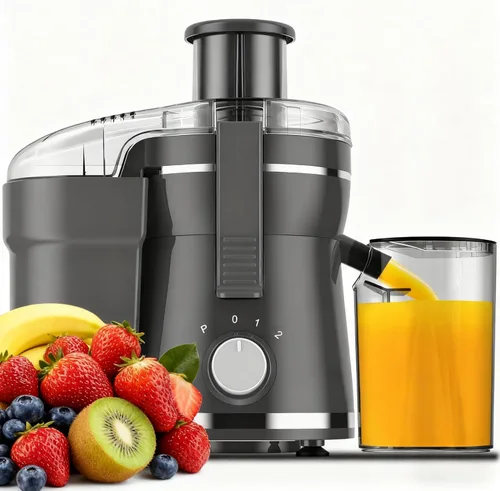 Máquina exprimidora, extractor de exprimidor centrífugo de 500 W con 3 velocidades y boca ancha de 3 pulgadas para frutas y verduras, exprimidor de