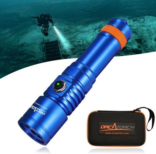 Miniatura 11 de ORCATORCH D710 Luz de Buceo, Linterna Subacuática Super Brillante de 3000 Lúmenes con Haz Estrecho de 6 Grados, Antorcha de Buceo Nocturna Negro
