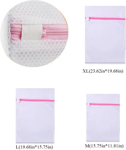 Miniatura 4 de 1 pieza de malla de lavandería de lavado medio de bags- para lavandería, Blusa, Hosiery, Calcetín, ropa interior, brasier y camisón, Viajes Bolsa
