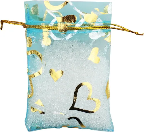 Miniatura 21 de QIANHAILIZZ Paquete de 100 bolsas de regalo de organza con forma de corazón de flores de 2.8 x 3.5 pulgadas, bolsa de regalo para dulces, bolsa