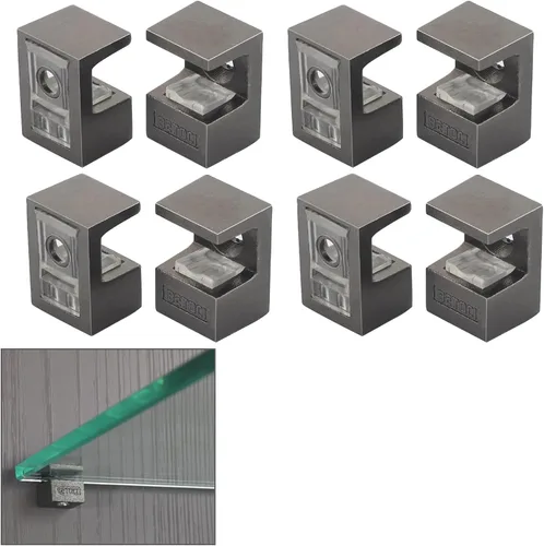 Miniatura 6 de Glass Shelf Bracket Glass Clamp Holder Adjustable Clamp Shelf Clip for 5-8mm Thickness - 4pcs
