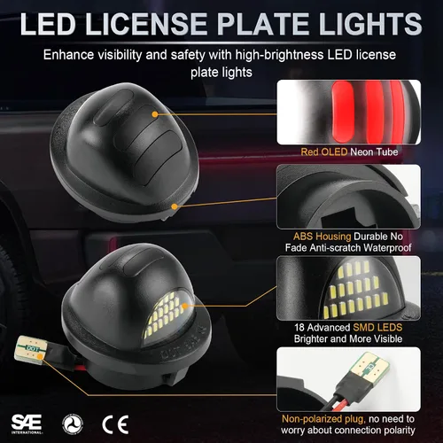 Miniatura 3 de LivTee Luz de Matrícula, 2 Piezas Conjunto de Luz LED para Matrícula, Luces de Etiqueta para Matrícula, Compatible con Ford F150 F250 F350, Blanco