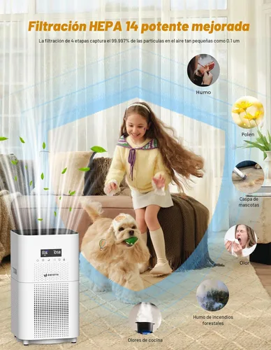 Miniatura 7 de Dayette Purificadores de aire para habitación grande del hogar de hasta 3000 pies cuadrados, actualización CARD a 500 m³/h filtro de aire H14 Ture