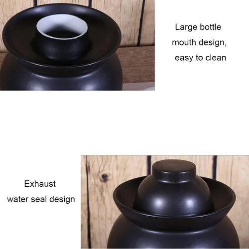Miniatura 4 de ZHOUXIAO Tarro de encurtido de porcelana china, olla Kimchi gruesa con tapa, recipientes sellados de cerámica para almacenamiento de alimentos