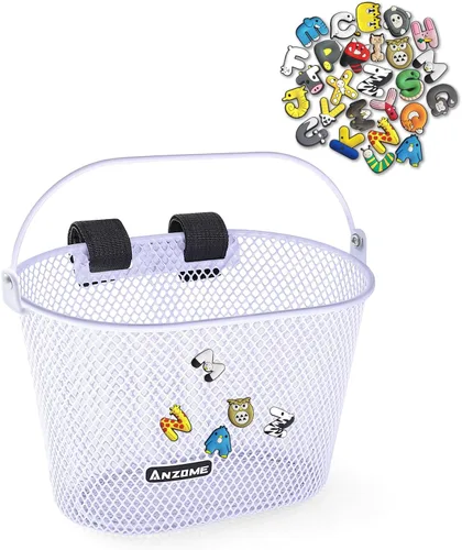 Miniatura 16 de Cesta de Bicicleta para Niños ANZOME, Cesta de Bicicleta para Niños y Niñas, Cesta de Bicicleta de Alambre de Metal Impermeable para Niños, Adecuada