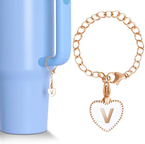 Miniatura 8 de Accesorios de dije de letra para taza Stanley, dije de identificación con nombre para Stanley/vaso moderno simple, dije de identificación inicial