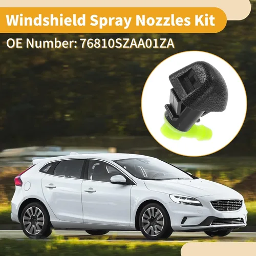 Miniatura 3 de Kit de boquilla para limpiaparabrisas para Honda Pilot 2009-2014 No.76810SZAA01ZA con juntas t conector de manguera, conector de manguera recta