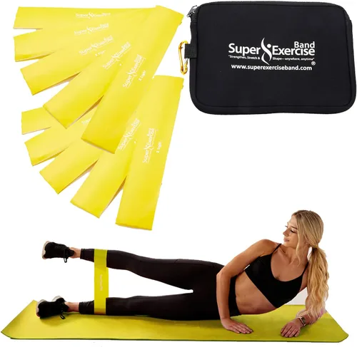 Miniatura 15 de Mini bandas de bucle extra largas sin látex de 14 x 3 pulgadas de EE. UU. en 3, 5, 10 paquetes de 10 unidades. 10 fortalezas para entrenamiento