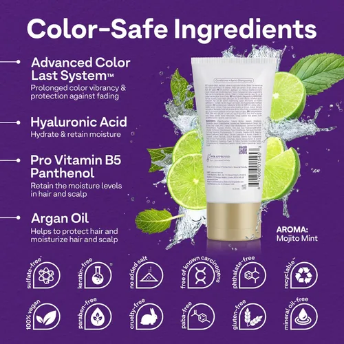 Miniatura 3 de Colorproof Acondicionador hidratante sin sulfato para mujeres, 1.7 onzas líquidas, acondicionador hidratante con aroma a menta Mojito, fórmula